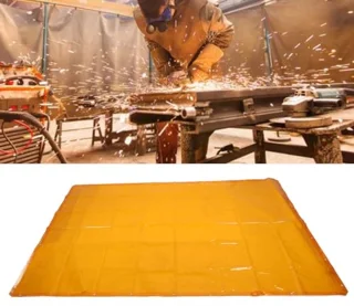 Het Scherm van het lassengordijn Vlam - vertragerspe, Gouden Geel, Groot Gebied 5.71 X 7.68 FT, Vertrouwde Veiligheid die voor Workshop beschermen