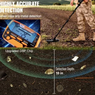 Metaaldetector - Voor kinderen - Voor volwassenen - Waterdicht - 10 inch diepte - LCD scherm - 7 Modi