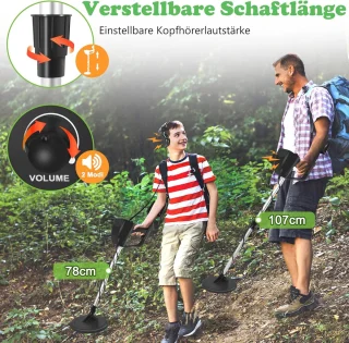 Multifunctionele Metaaldetector Set voor Kinderen en Volwassenen - Verstelbaar en Inclusief Accessoires