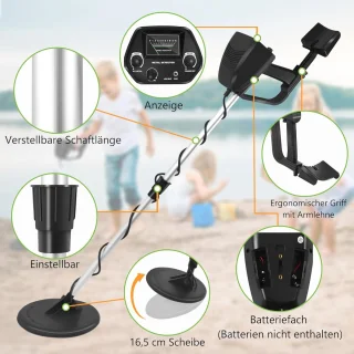 Multifunctionele Metaaldetector Set voor Kinderen en Volwassenen - Verstelbaar en Inclusief Accessoires