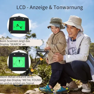 Lexium Metaaldetector voor kinderen - Metaaldetector - Voor Kinderen en Volwassenen - Verstelbare Hoogte - Waterdicht - Lichtgewicht -