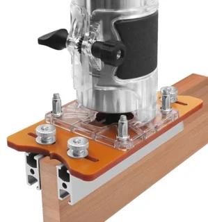Houtfreesbasis, 2-in-1 houtfrees, gereedschapsset, houten palm-frees, freessleufhouder, 65 mm binnendiameter voor karabijnhaken, kastmeubels, houten kunststof platen