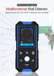 Multifunctionele wandscanner – Metaaldetector en leidingzoeker – Hout, metaal en stroomdraden detectie – 3 detectiemodi – Dieptemeting tot 120 mm – Professioneel – Voor interieur en installatie