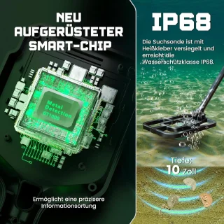Waterdichte Metaaldetector voor Volwassenen met LCD-Scherm en Draadloze Technologie