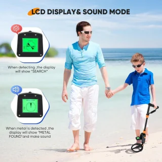Lexium Metaaldetector voor kinderen - Metaaldetector - Voor Kinderen en Volwassenen - Verstelbare Hoogte - Waterdicht - Lichtgewicht -
