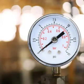 Industrial Axial Pressure Gauges 1/8" BSPT Mechanical Pressure Gauges for Air-Oil-Water Pressure Testing, Metal Outer Housing (0-15psi, 0-1bar)