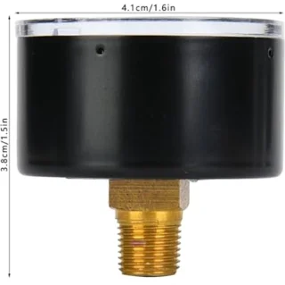 Industrial Axial Pressure Gauges 1/8" BSPT Mechanical Pressure Gauges for Air-Oil-Water Pressure Testing, Metal Outer Housing (0-15psi, 0-1bar)