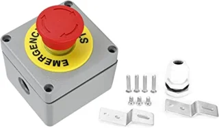 1NO 1NC onmiddellijke stopschakelaar RFI-bestendig IP66 waterdicht rood aluminium noodstopdrukschakelkast (80 * 75 * 60)