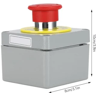1NO 1NC onmiddellijke stopschakelaar RFI-bestendig IP66 waterdicht rood aluminium noodstopdrukschakelkast (80 * 75 * 60)