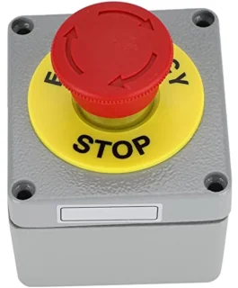 1NO 1NC onmiddellijke stopschakelaar RFI-bestendig IP66 waterdicht rood aluminium noodstopdrukschakelkast (80 * 75 * 60)