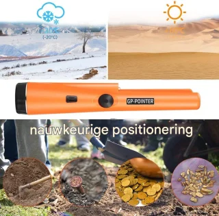 Pinpointer Metaaldetector – Hoge Gevoeligheid, 360° Detectie, Audio & Trilling Alarm, Waterdicht, Lichtgewicht voor Munten, Sieraden en Schatzoeken