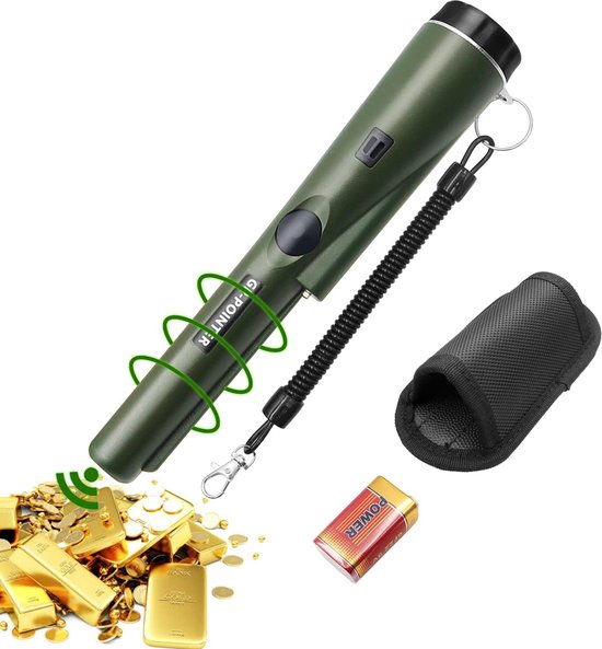 360° Metaaldetector Metaalpinpointer IP66 Waterdicht Zwart