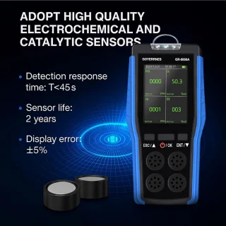 4-in-1 draagbare gasdetector voor O2, H2S, CO en brandbare gassen (EX)