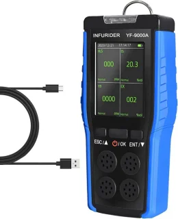 4-in-1 gasmelder voor H2S, CO, O2 en brandbaar gas