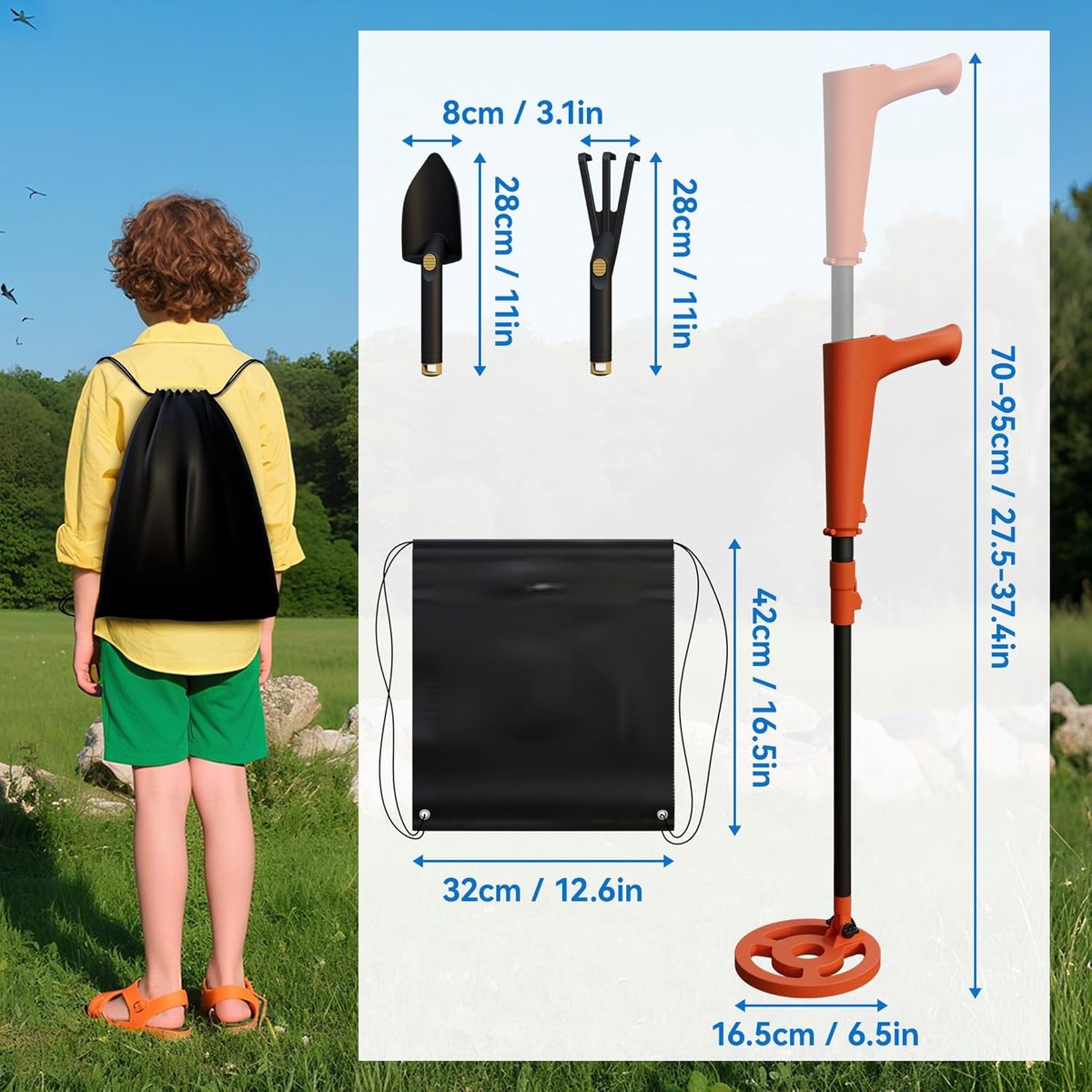 Wat vinden we goed aan de Aufun Kinderdetector metaaldetector hand-held oranje