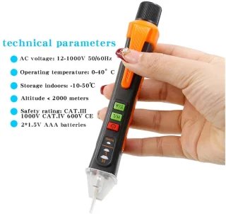 Contactloze draaddetector penformaat zwart