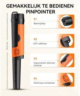 CRLYN Metaaldetector Pinpointer Zwart Oranje