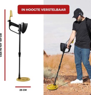DETECT-IT Metaaldetector Verstelbaar Inclusief Batterijen en Schep