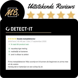 DETECT-IT Metaaldetector Verstelbaar Inclusief Batterijen en Schep