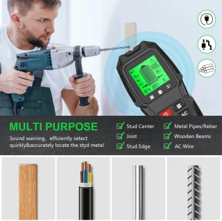 Digitale wanddetector 20 cm zwart