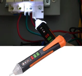 Draadloze spanningsdetector pen 17 cm geel
