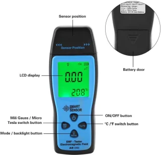 EMFmeter Digitale Elektromagnetische Veldstralingsdetector Handheld