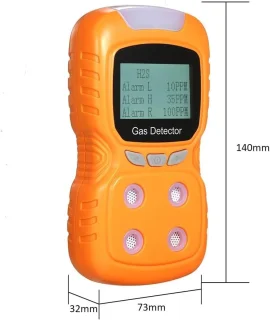 Gasdetector 4-in-1 luchtkwaliteit monitor - zwart oranje