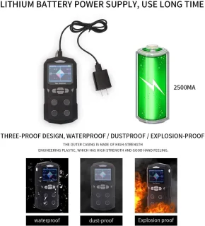 Gasdetector luchtkwaliteit monitor - multi gas monitor - oranje