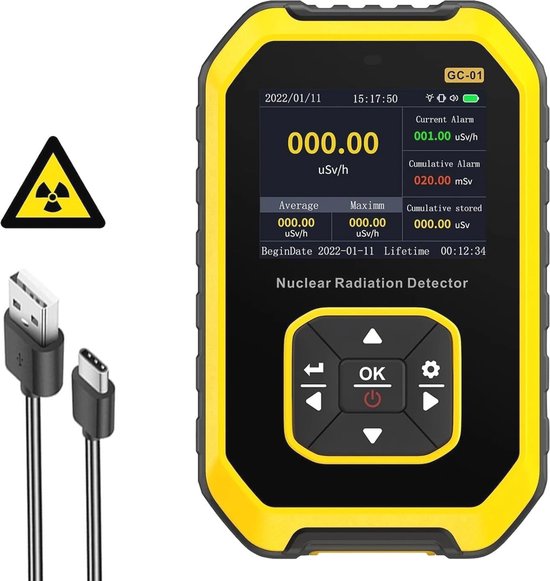 Geigerteller Draagbaar LCD Scherm Bèta Gamma X-ray