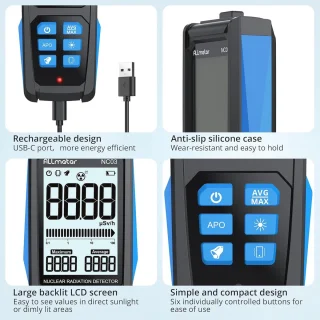 Geigerteller Draagbare Stralingsmeter LCD-display