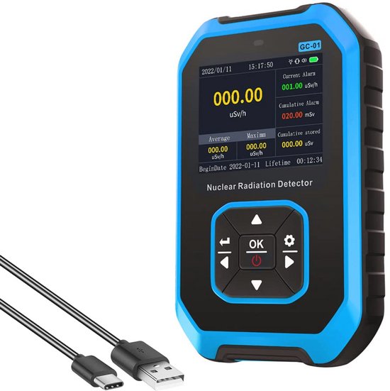 Geigerteller met LCD-display en alarmfunctie review