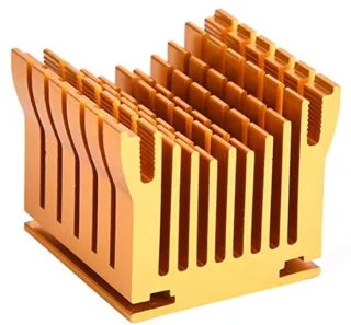 Goud aluminium koellichaam 43 x 40 x 36 mm