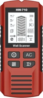 Handzame Metaaldetector Wandscanner 17 cm Rood