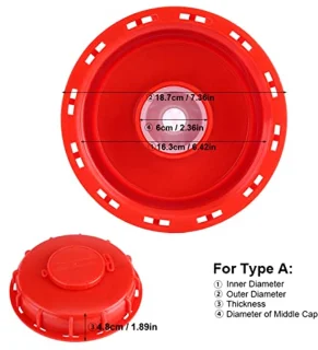 IBC Tankdeksel 163 mm kunststof rood