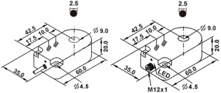 Inductieve naderingsschakelaar ringsensor 25 mm zilverkleurig