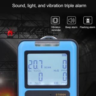 JGS Premium 4-in-1 Gasdetector CO H2S O2 LE