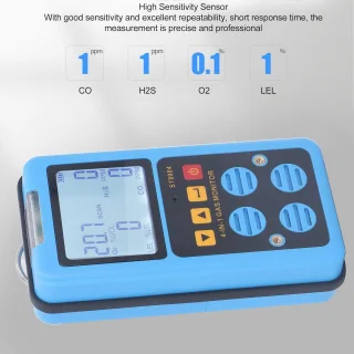 JGS Premium 4-in-1 Gasdetector CO H2S O2 LE
