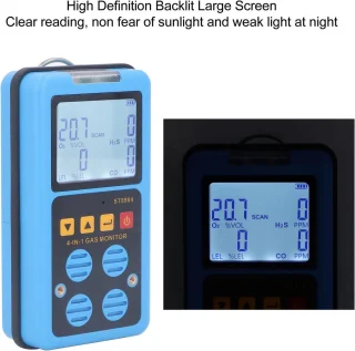JGS Premium 4-in-1 Gasdetector CO H2S O2 LE