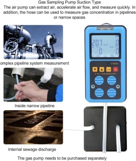 JGS Premium 4-in-1 Gasdetector CO H2S O2 LE