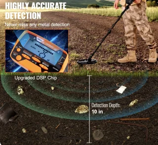J&R Metaaldetector 10 inch LCD 7 Modi Waterdicht