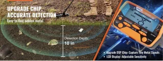 J&R Metaaldetector 10 inch LCD 7 Modi Waterdicht