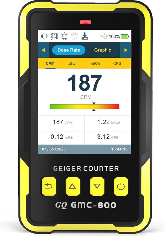 Kernstralingdetector Multifunctioneel met Alarmen en Gegevensopslag