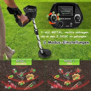 Kindermetaaldetector met schep en hoofdtelefoon