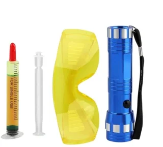 Lekdetector kit UV lamp koelsysteem inspectie