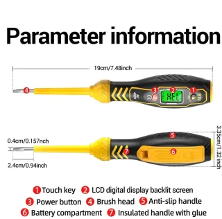 Merkloos Digitale spanningstestpen (circuitdetector)