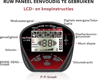 Metaaldetector Goud Detector IP68 Waterdicht Met Display En Koptelefoonaansluiting