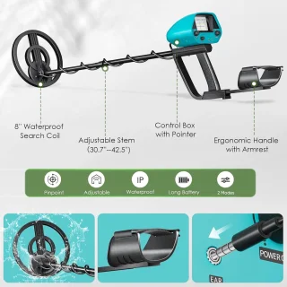 Metaaldetector junior verstelbaar waterdicht lichtgewicht