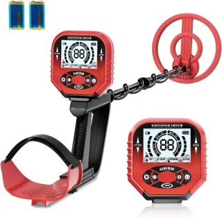 Metaaldetector LCD - Waterdichte zoekspoel 121 cm - Rood