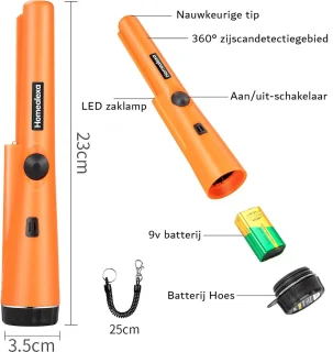 Metaaldetector LED Pinpointer Compact Oranje