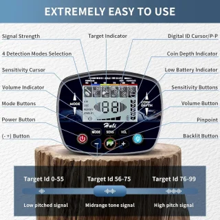 Metaaldetector met LCD-display